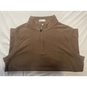 Peter Millar Performance Vest Mens XL Brown Quarter Zip Golf Rayon Blend